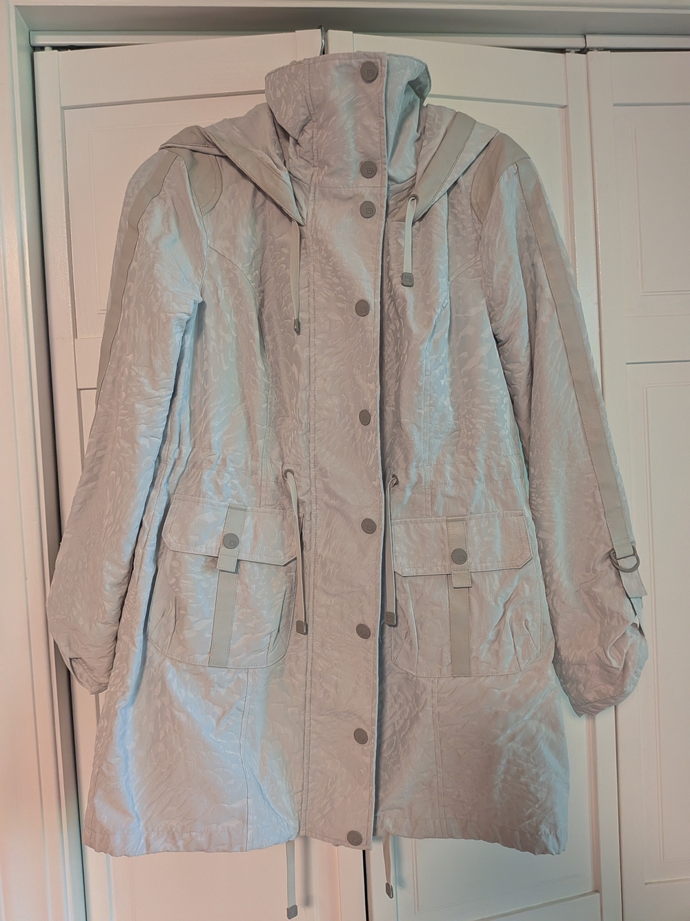 blanc noir Light Gray Hooded Utility Parka